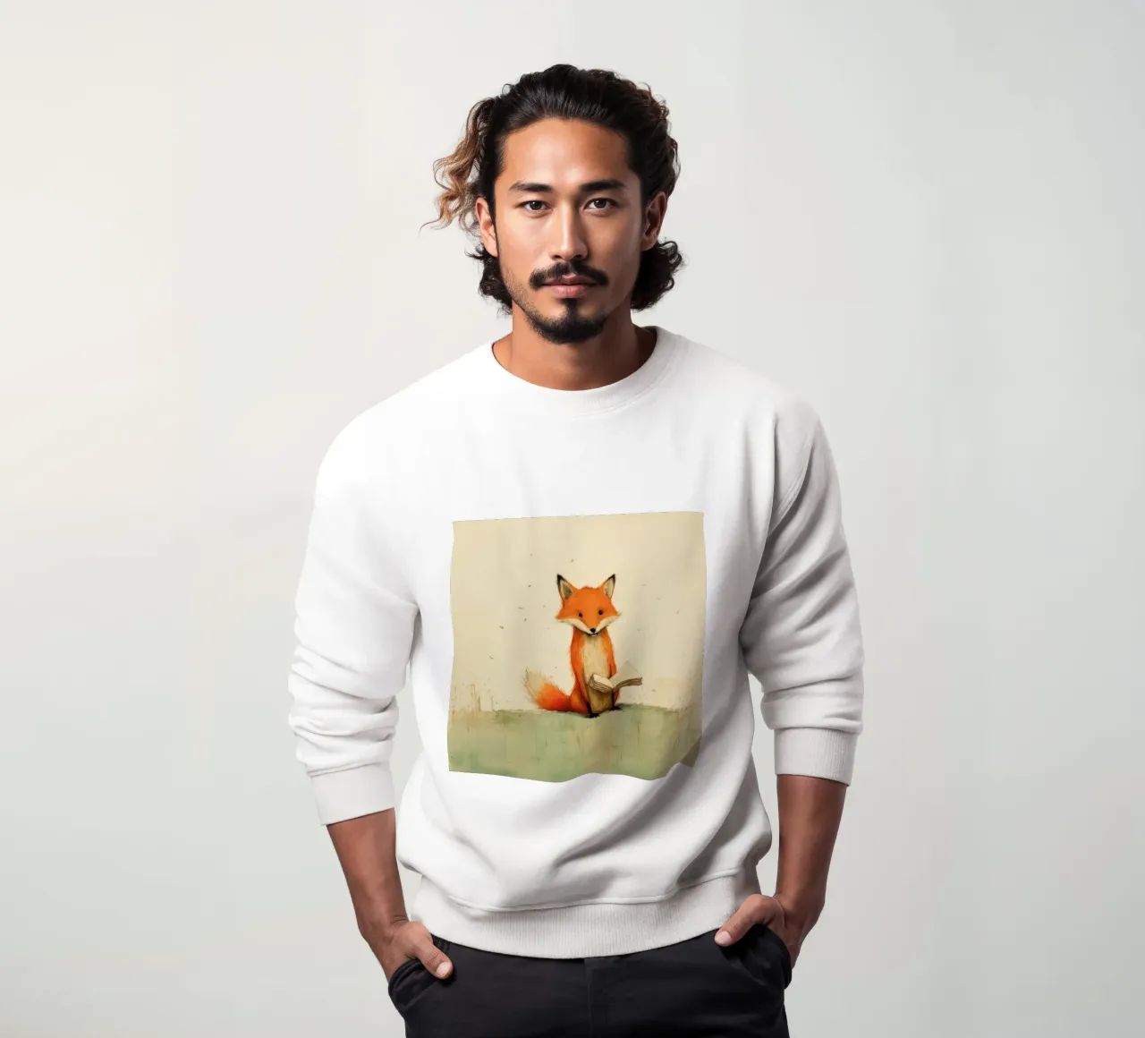 Minimal Fox 3 Sweatshirt von Minimal Animal Art