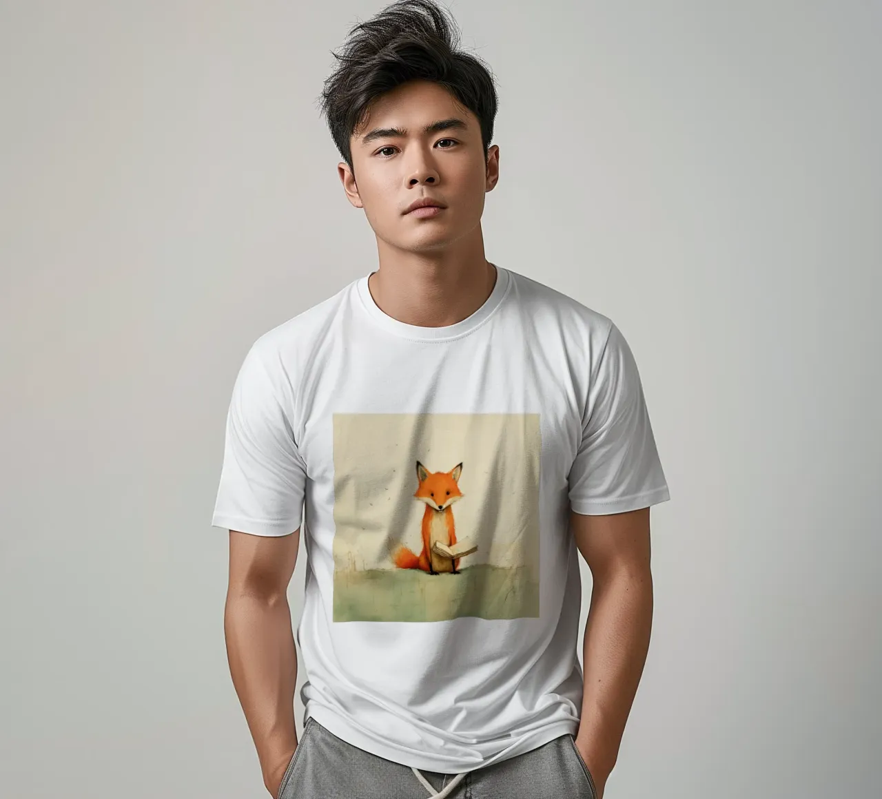 Volpe minima 3 t-shirt da Minimal Animal Art