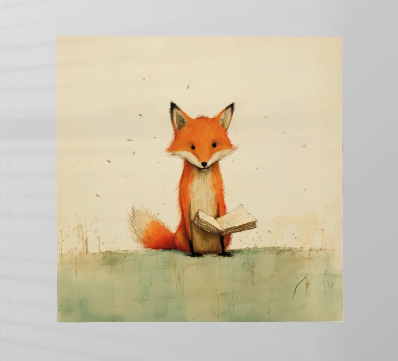 Volpe minima 3 pellicola backlit da Minimal Animal Art