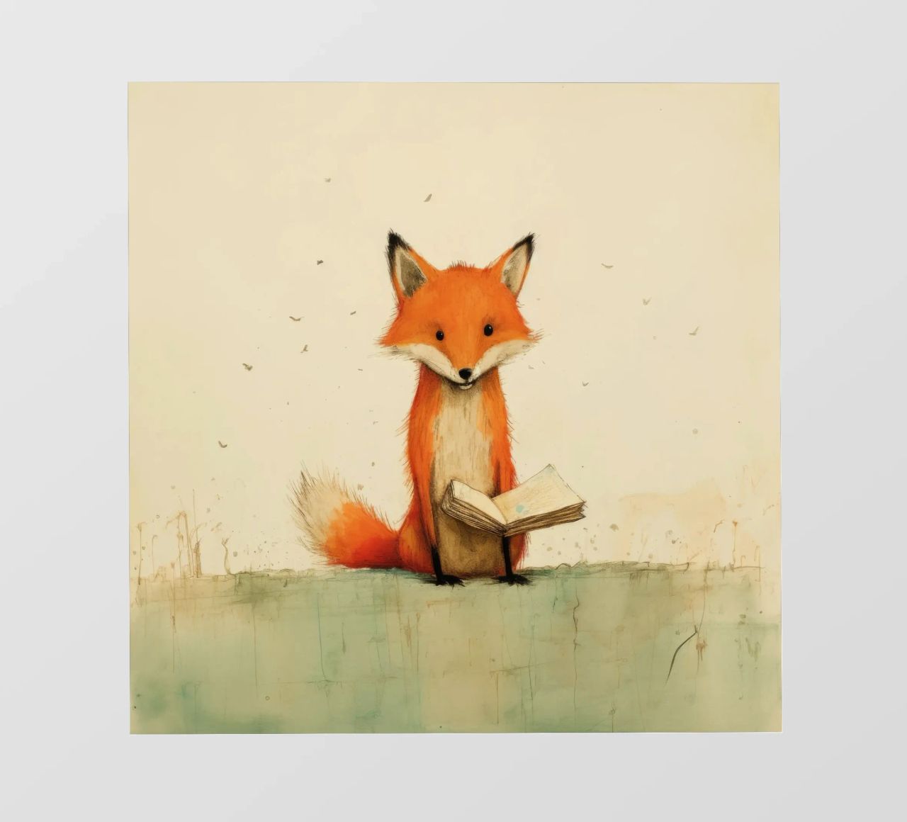 Volpe minima 3 pellicola backlit da Minimal Animal Art