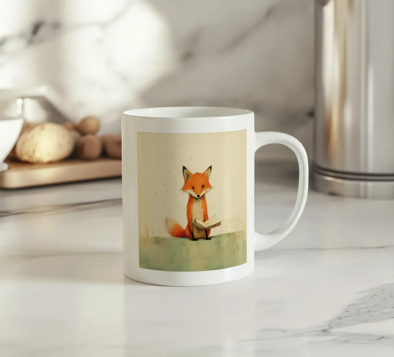 Minimal Fox 3 Keramik Tasse von Minimal Animal Art