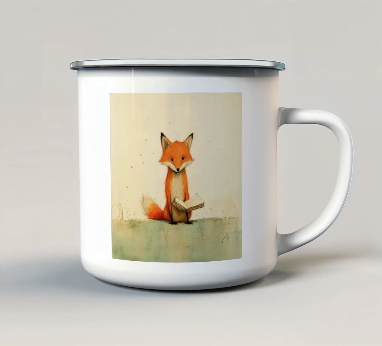 Volpe minima 3 tazza in smalto da Minimal Animal Art
