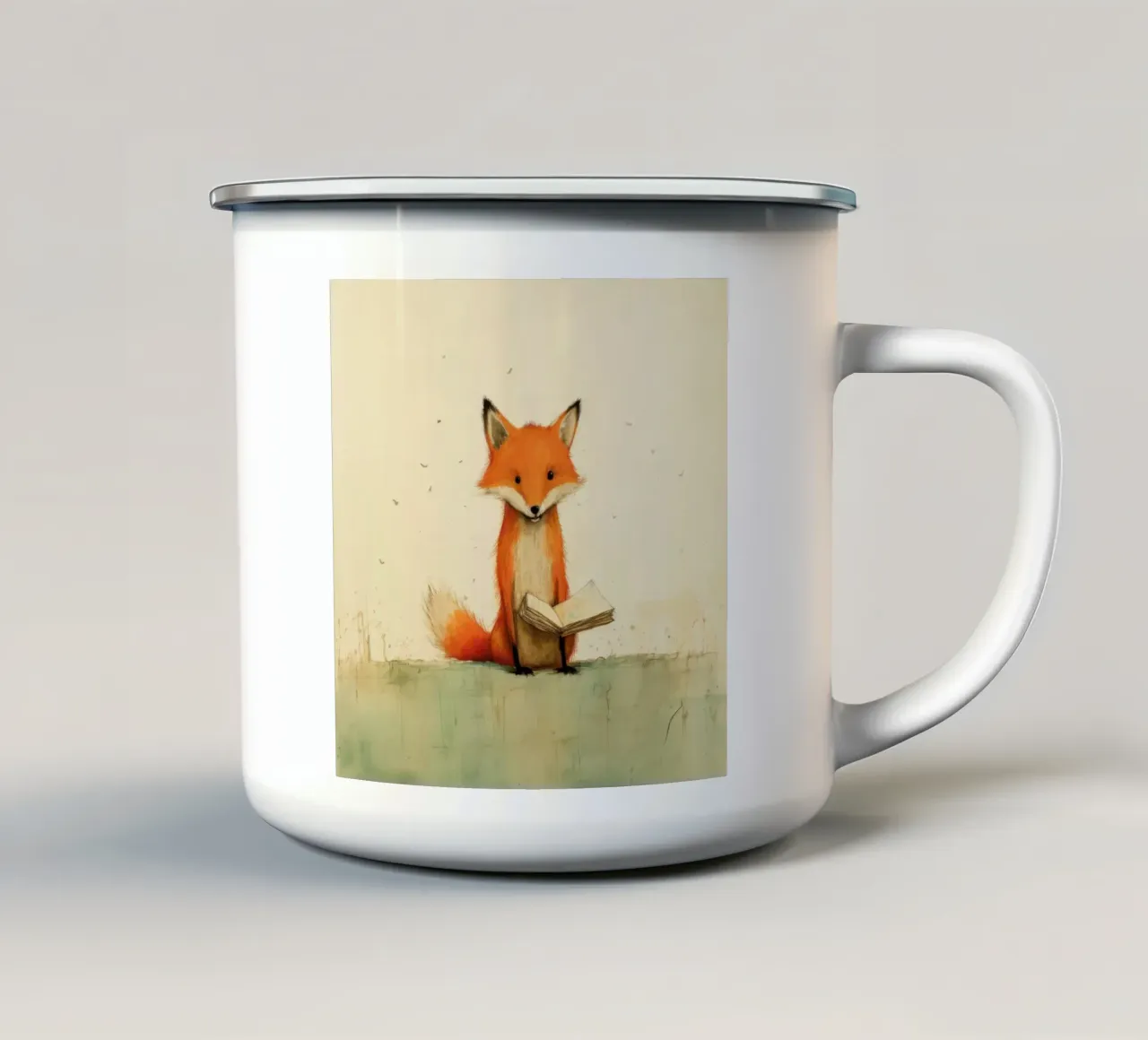 Minimal Fox 3 enamel mug by Minimal Animal Art