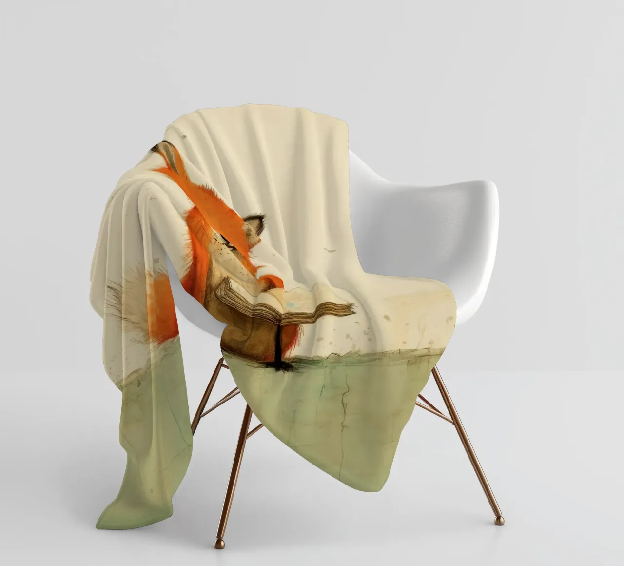 Volpe minima 3 coperta in pile da Minimal Animal Art