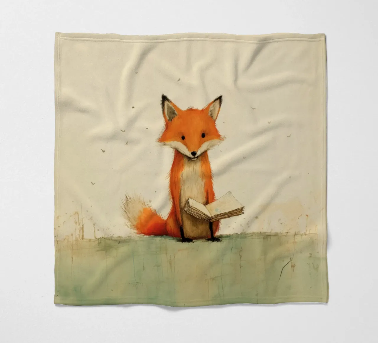 Volpe minima 3 coperta in pile da Minimal Animal Art