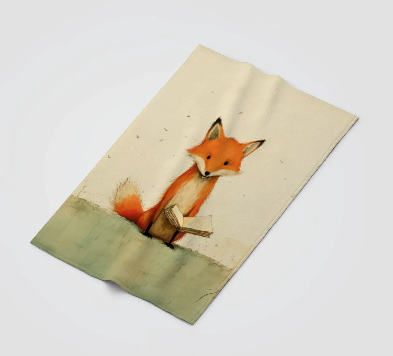 Volpe minima 3 coperta in pile da Minimal Animal Art