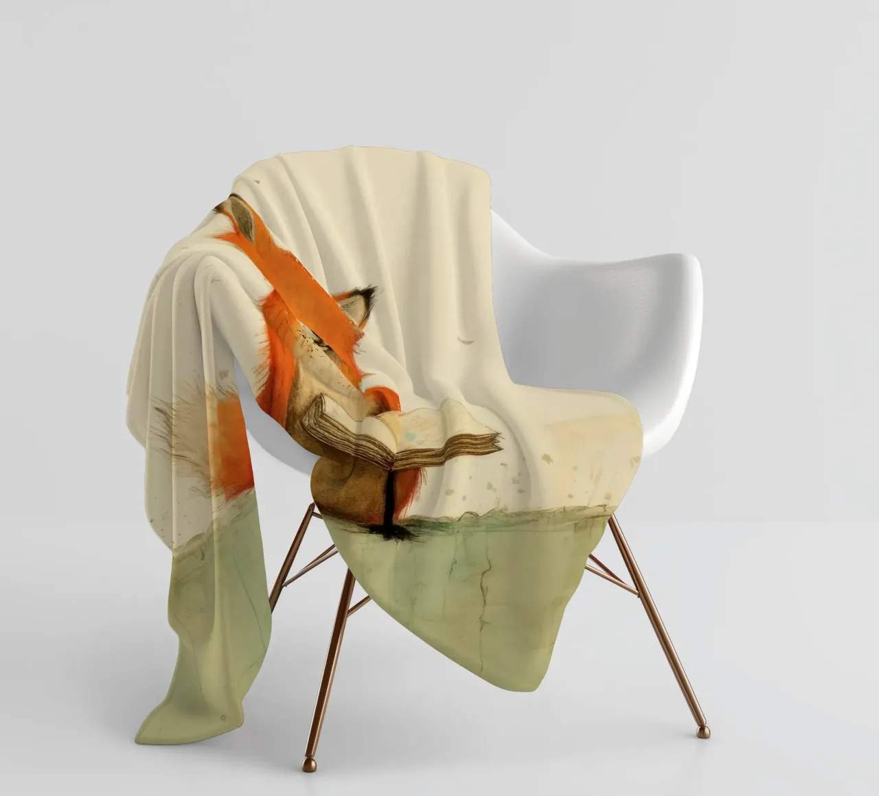 Volpe minima 3 coperta in pile da Minimal Animal Art