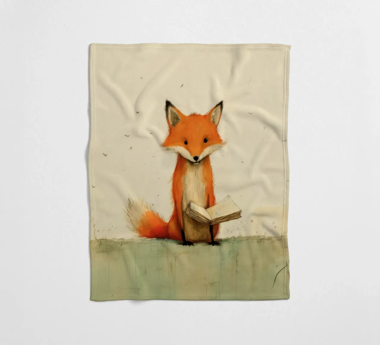 Volpe minima 3 coperta in pile da Minimal Animal Art