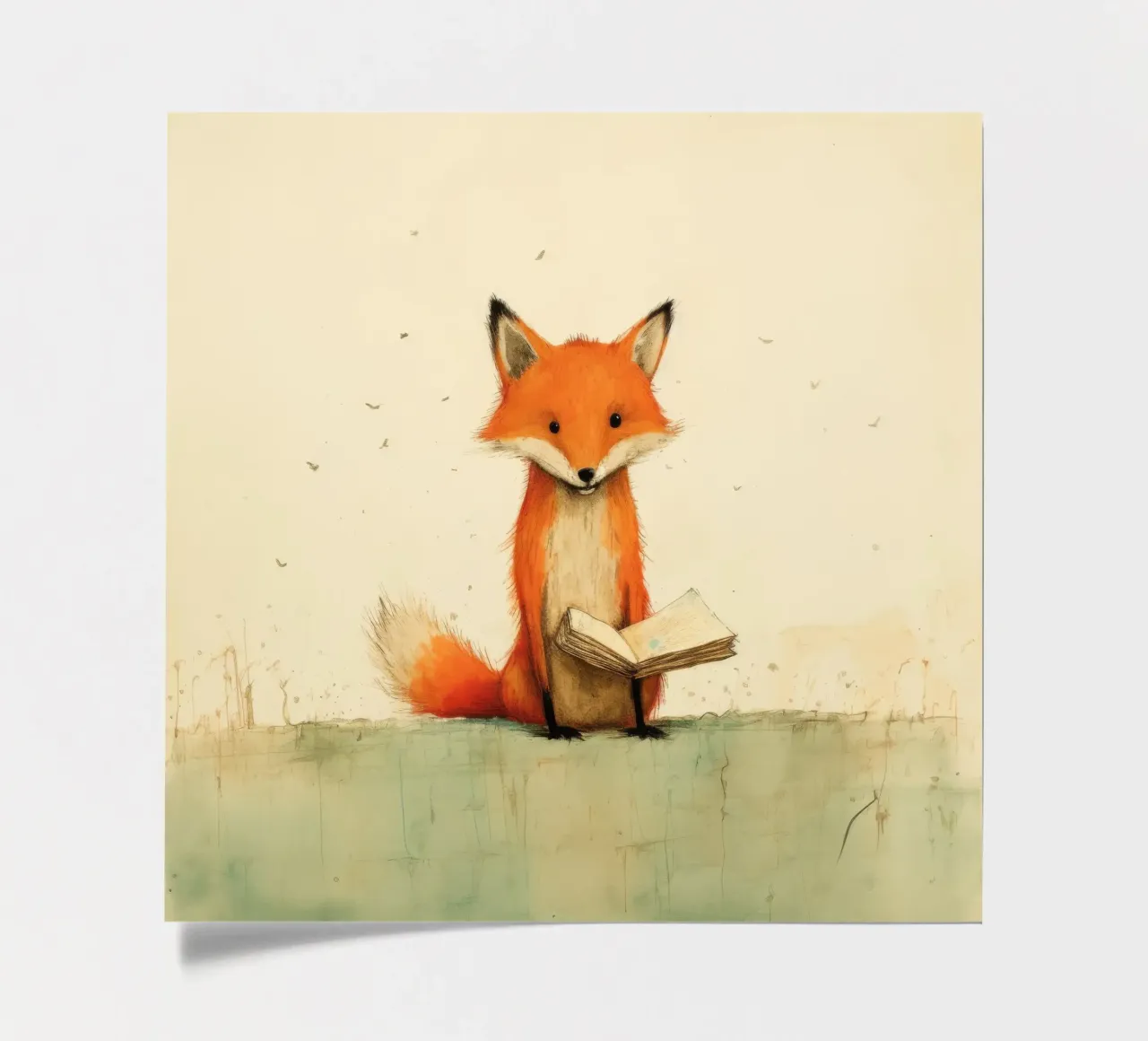 Volpe minima 3 foglio adesivo da Minimal Animal Art