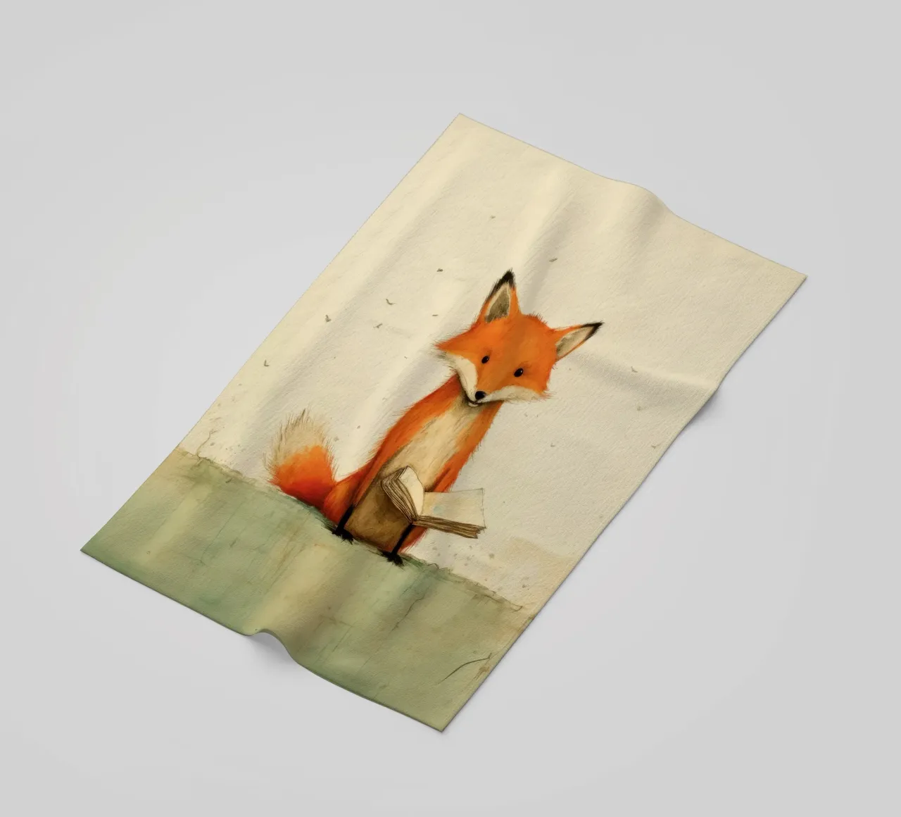 Zorro mínimo 3 toalla de playa de Minimal Animal Art