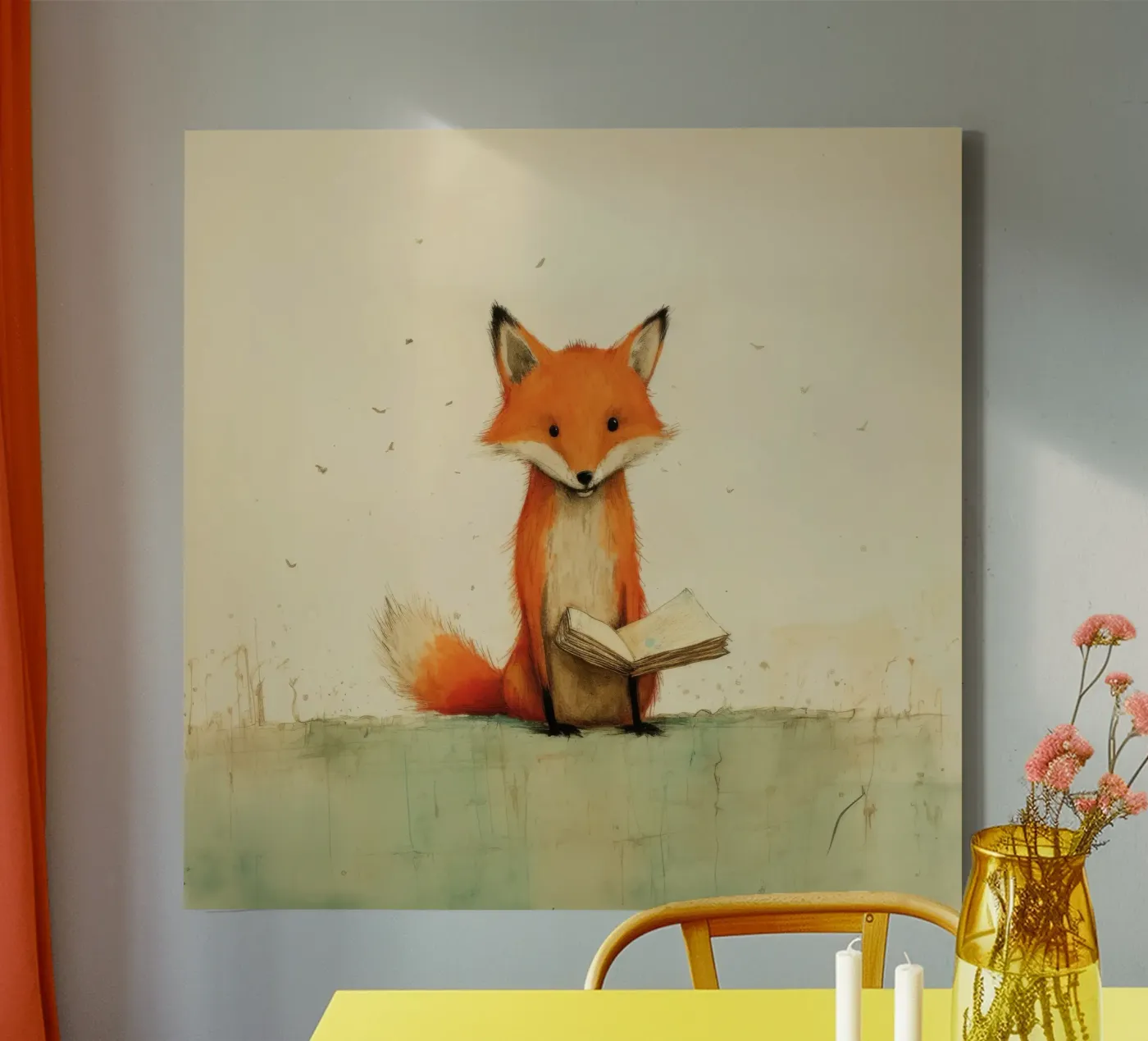 Minimo Fox tela da Minimal Animal Art