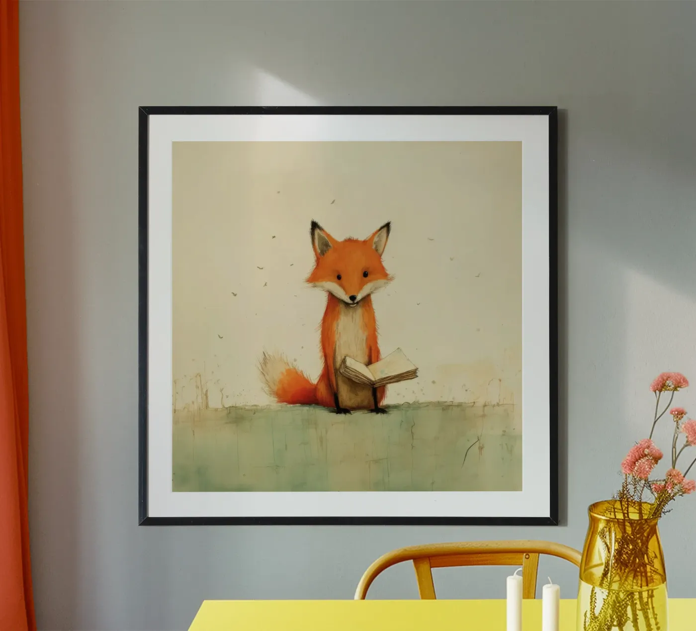 Fox minimal poster de Minimal Animal Art