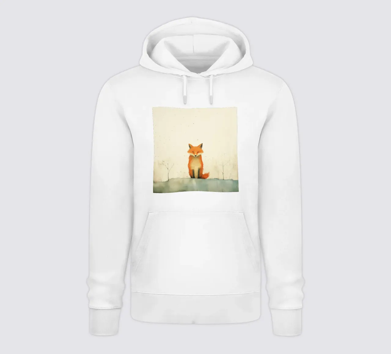 Volpe minima 4 felpa con cappuccio da Minimal Animal Art