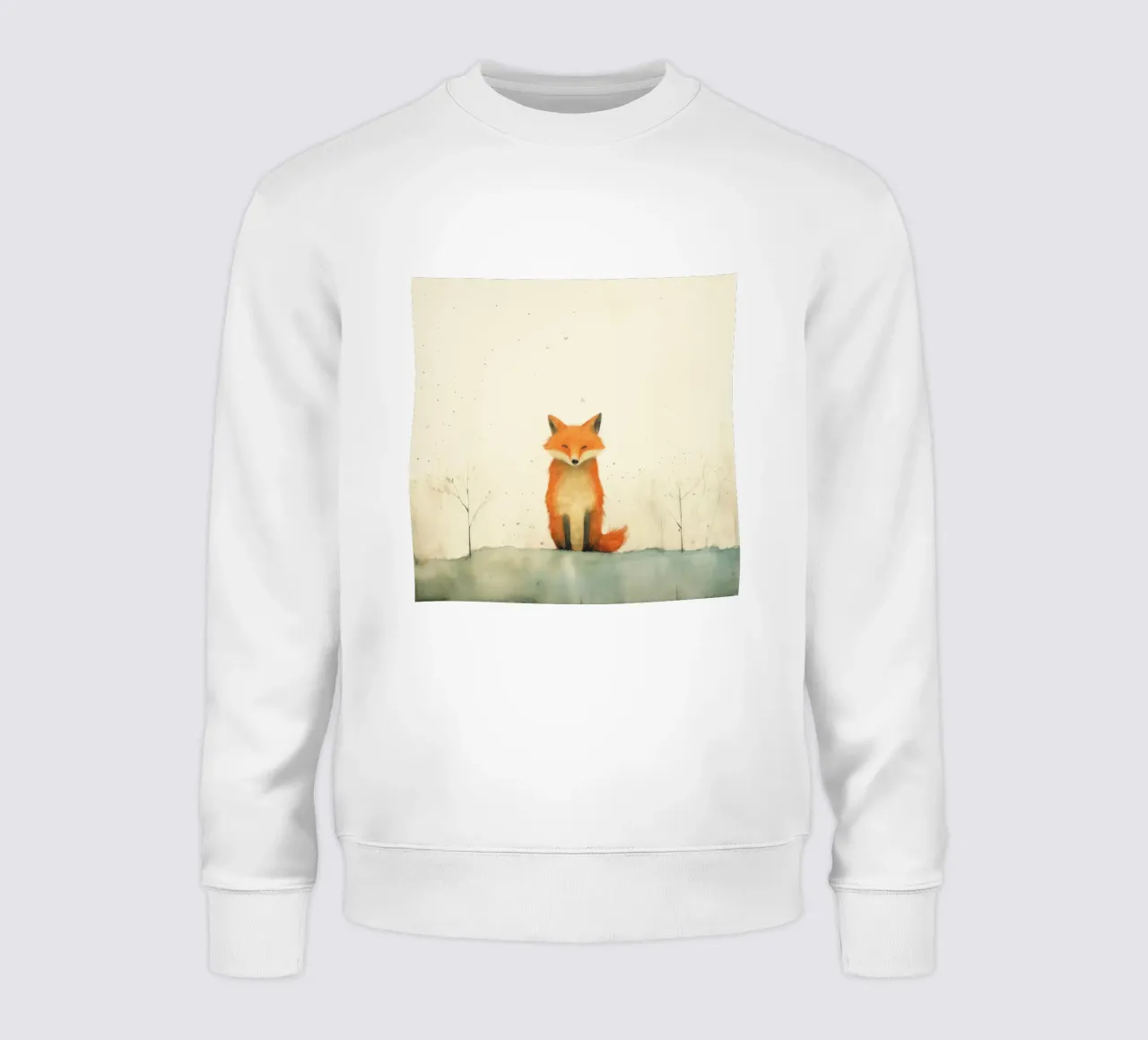 Minimale vos 4 sweatshirt van Minimal Animal Art