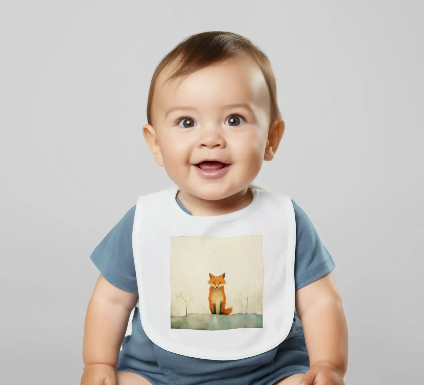 Minimaal Fox baby slabbetje van Minimal Animal Art