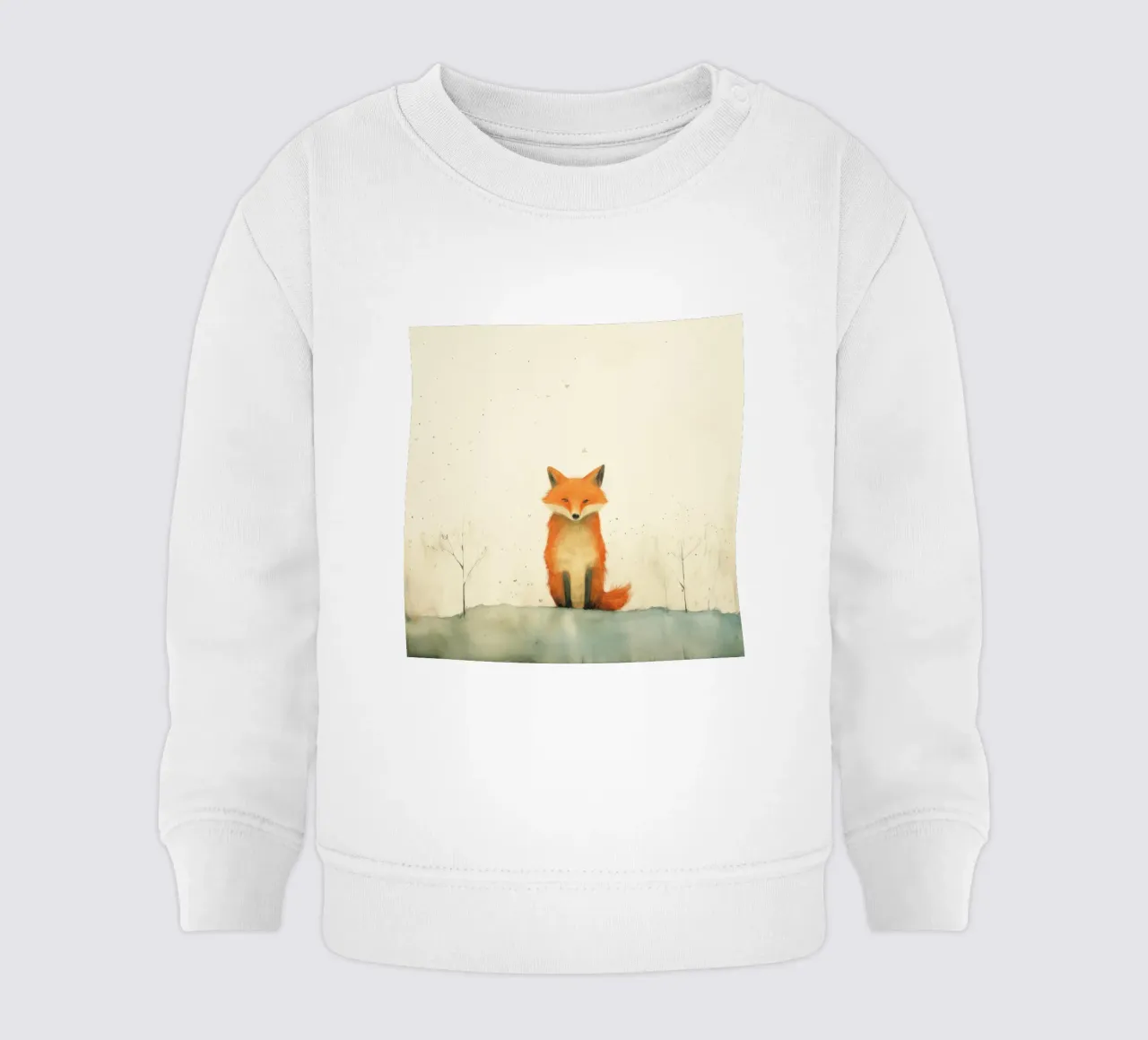 Minimale vos 4 baby sweatshirt van Minimal Animal Art