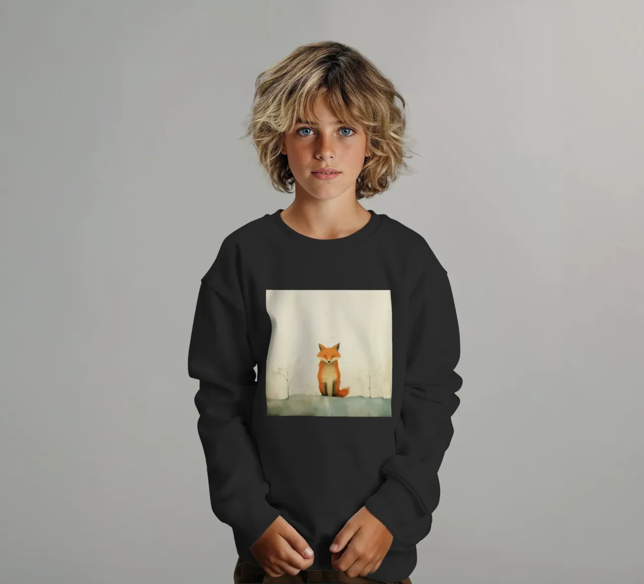 Minimale vos 4 kinder sweatshirt van Minimal Animal Art