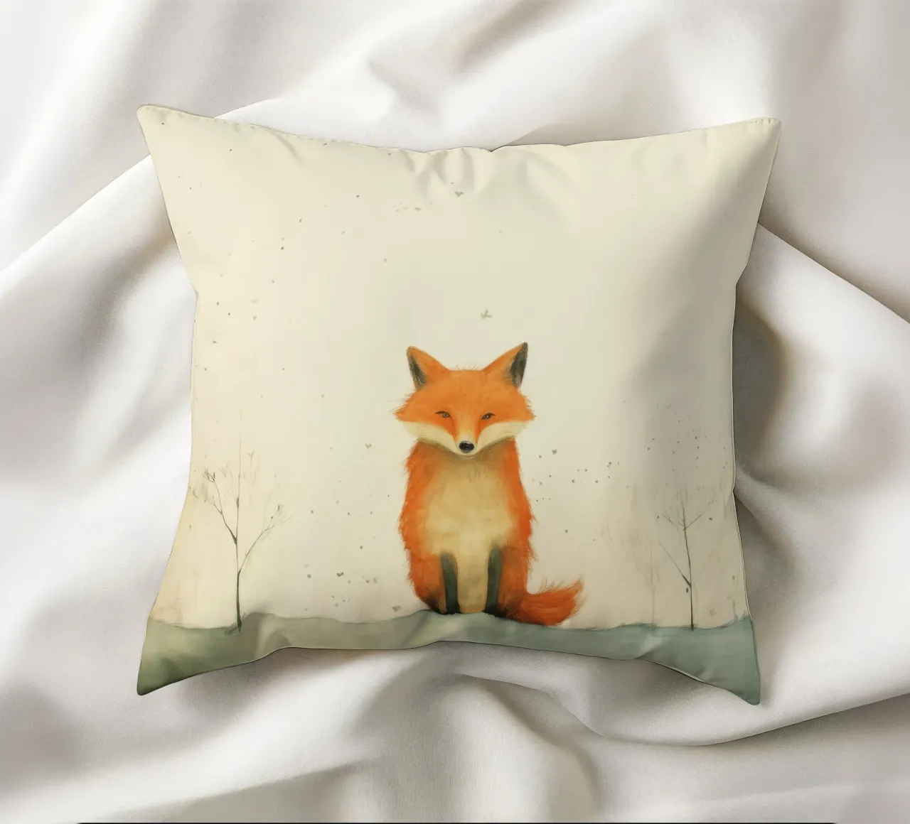 Volpe minima 4 cuscino da Minimal Animal Art