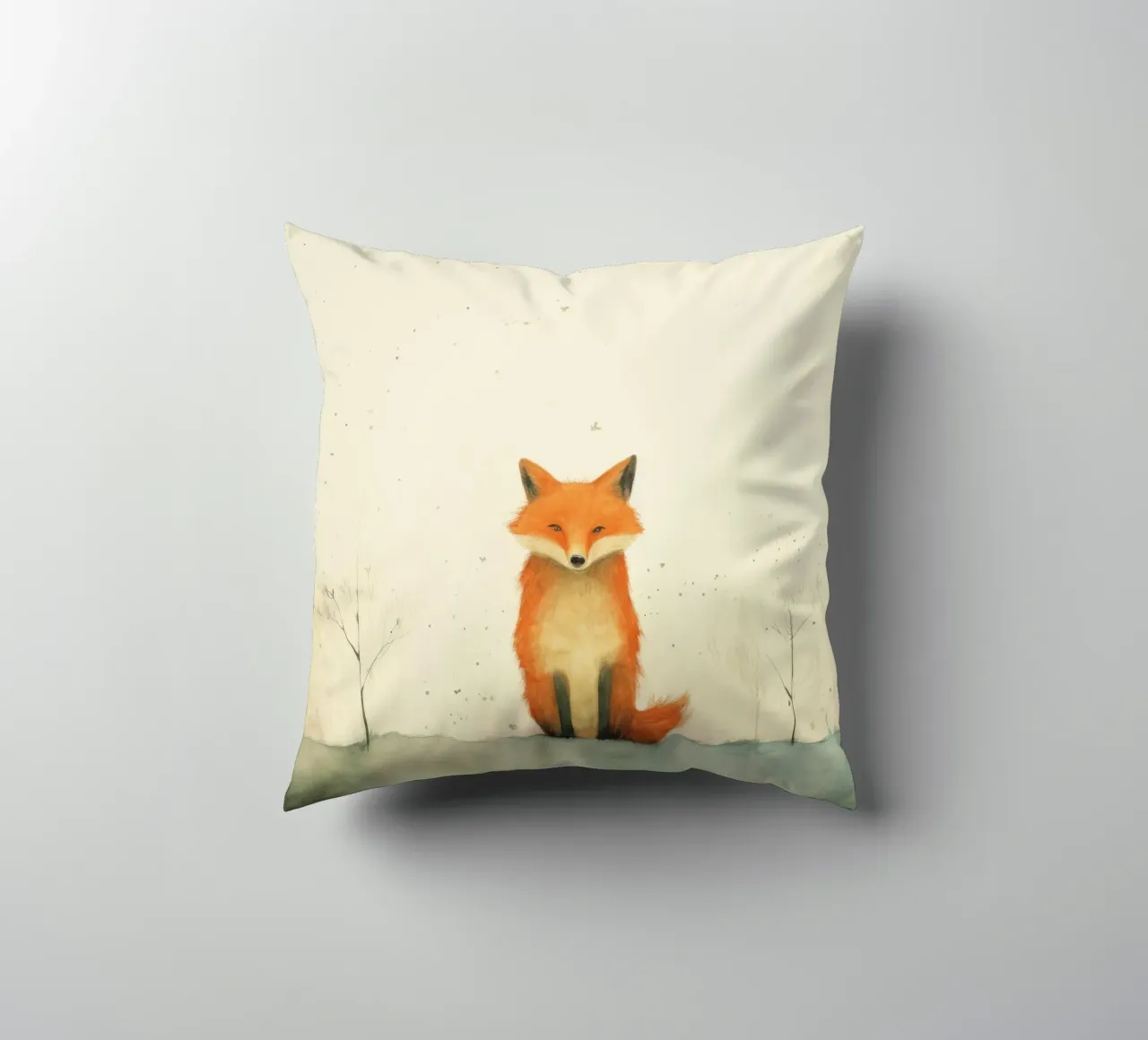 Volpe minima 4 cuscino da Minimal Animal Art