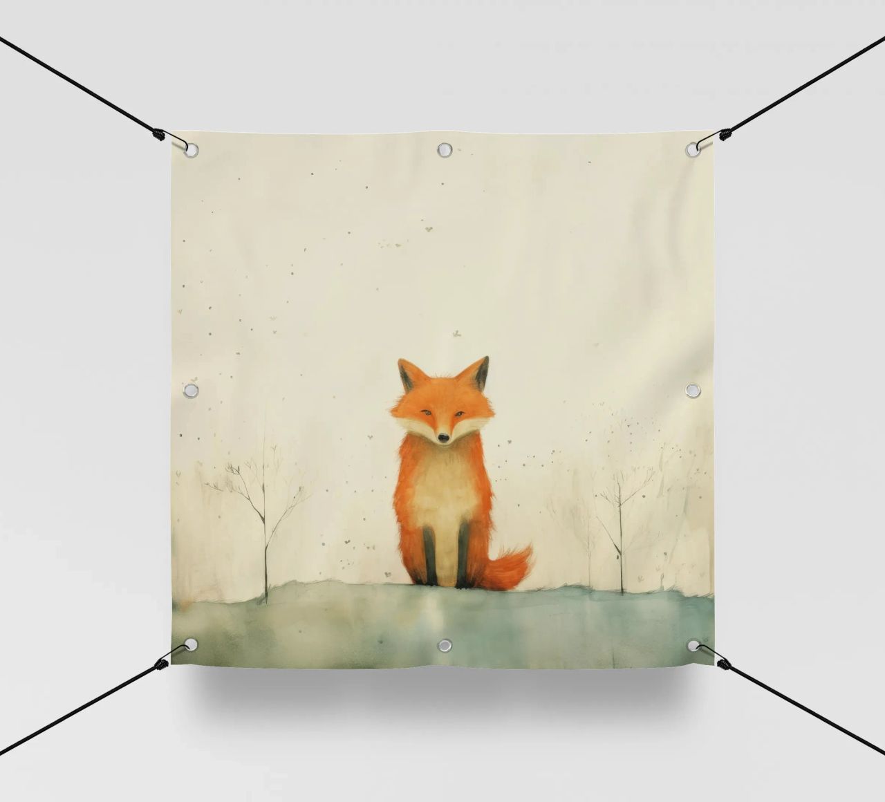 Volpe minima 4 telo in pvc da Minimal Animal Art