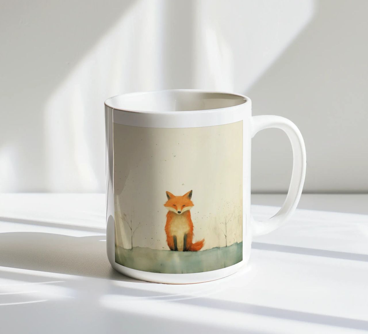 Volpe minima 4 tazza in ceramica da Minimal Animal Art