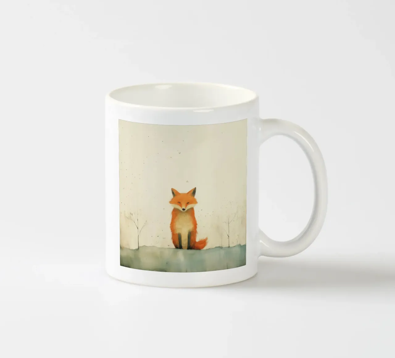 Minimal Fox 4 Keramik Tasse von Minimal Animal Art