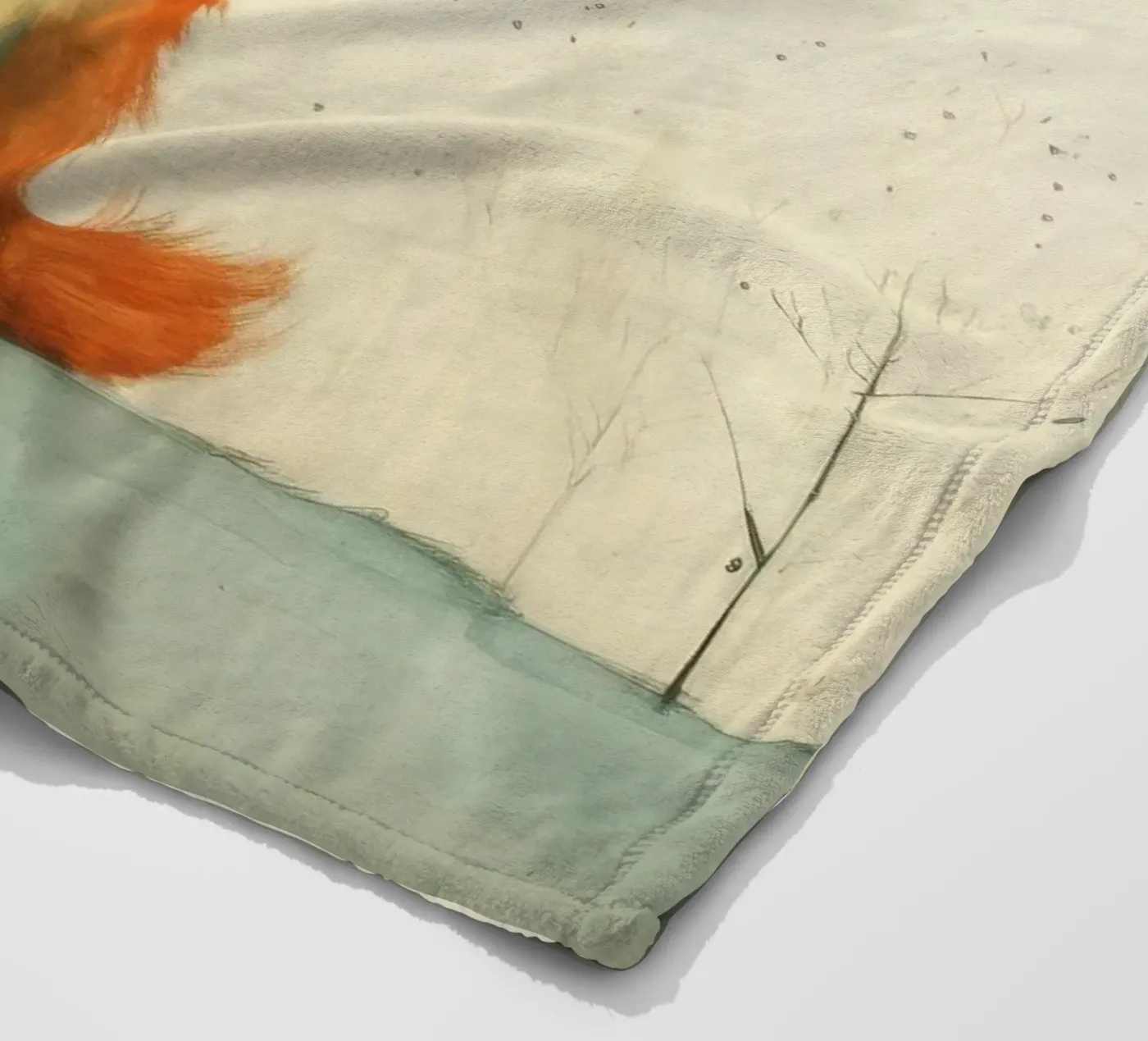 Minimal Fox Fleecedecke von Minimal Animal Art