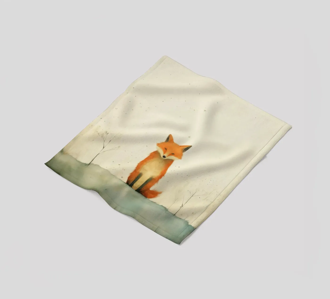 Minimal Fox Fleecedecke von Minimal Animal Art
