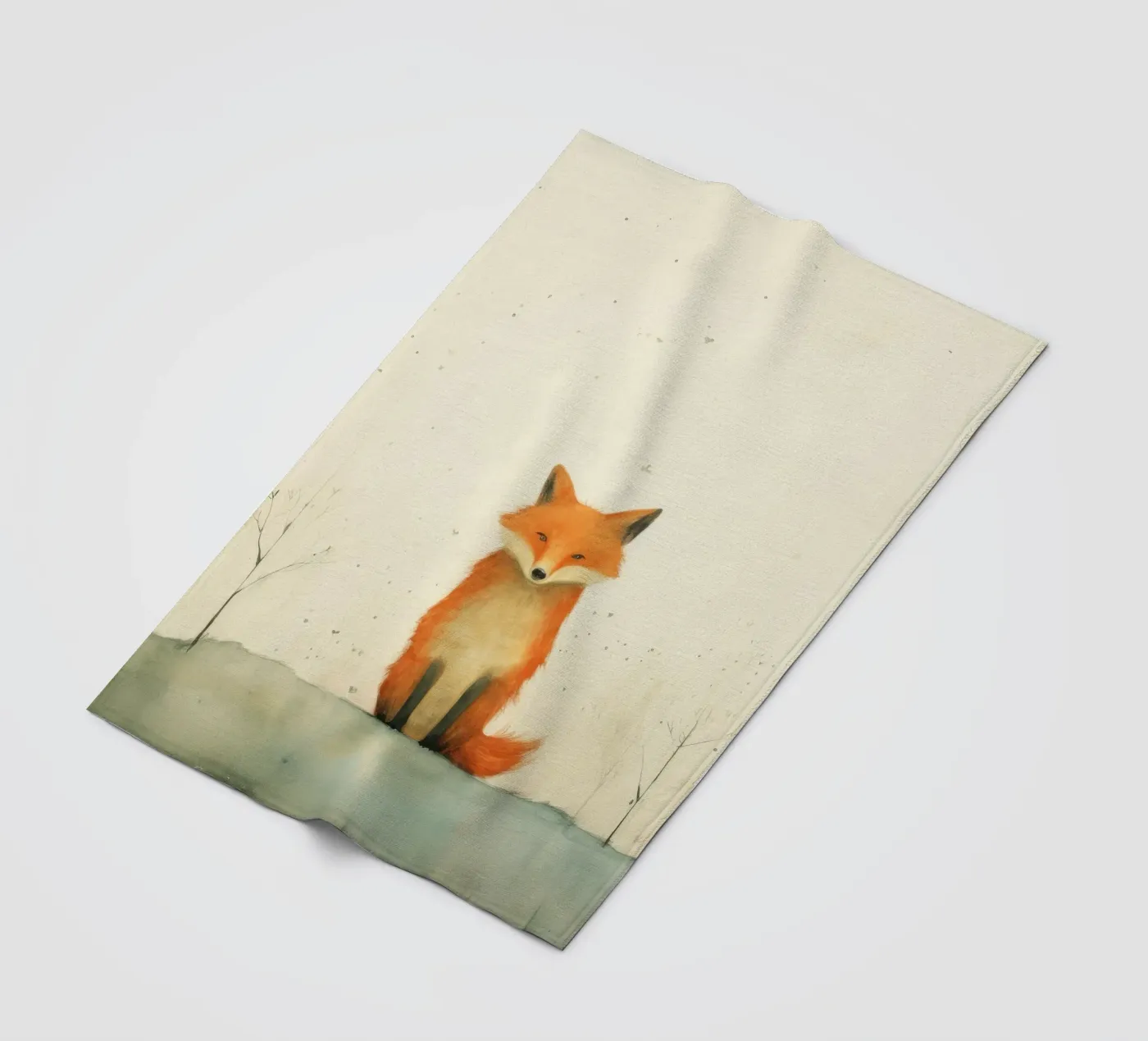 Minimal Fox Fleecedecke von Minimal Animal Art