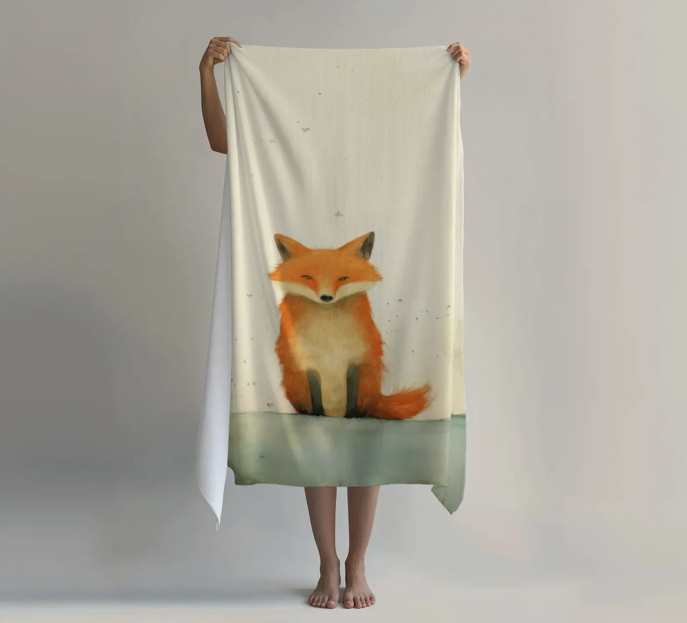 Minimo Fox telo mare da Minimal Animal Art
