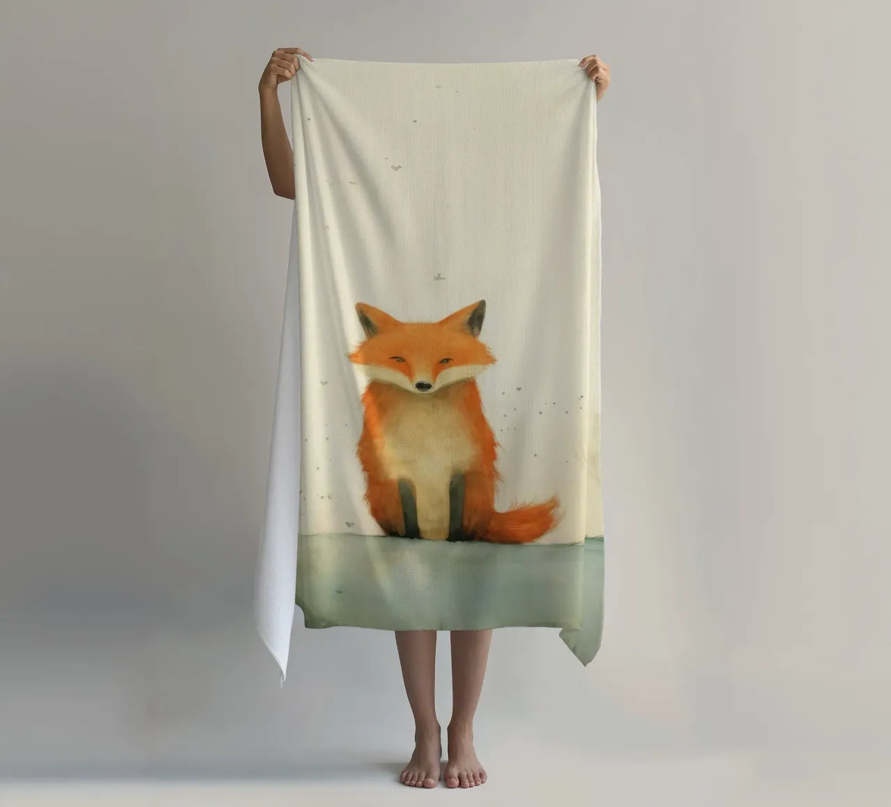 Minimo Fox telo mare da Minimal Animal Art