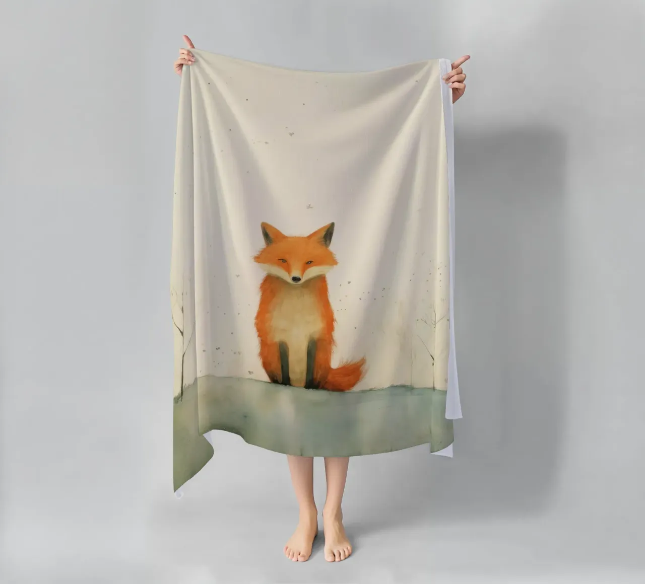 Minimo Fox telo mare da Minimal Animal Art