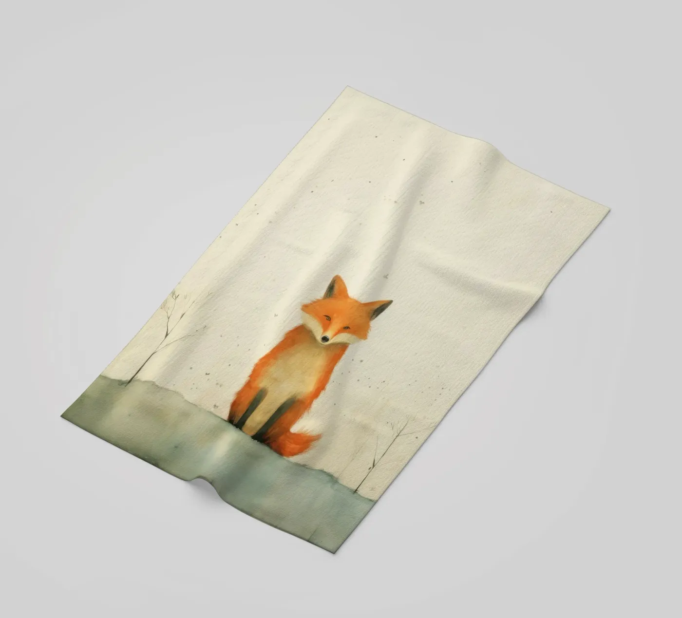 Minimo Fox telo mare da Minimal Animal Art