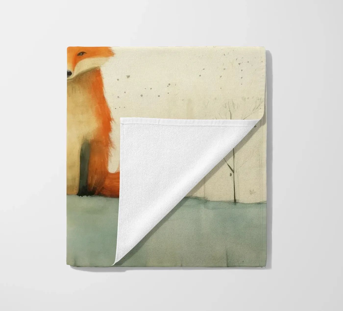 Minimo Fox telo mare da Minimal Animal Art