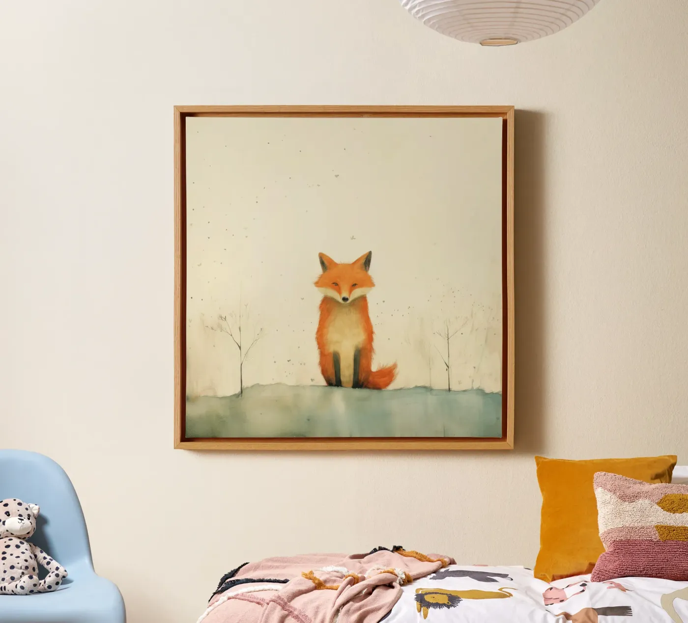 Minimo Fox tela da Minimal Animal Art