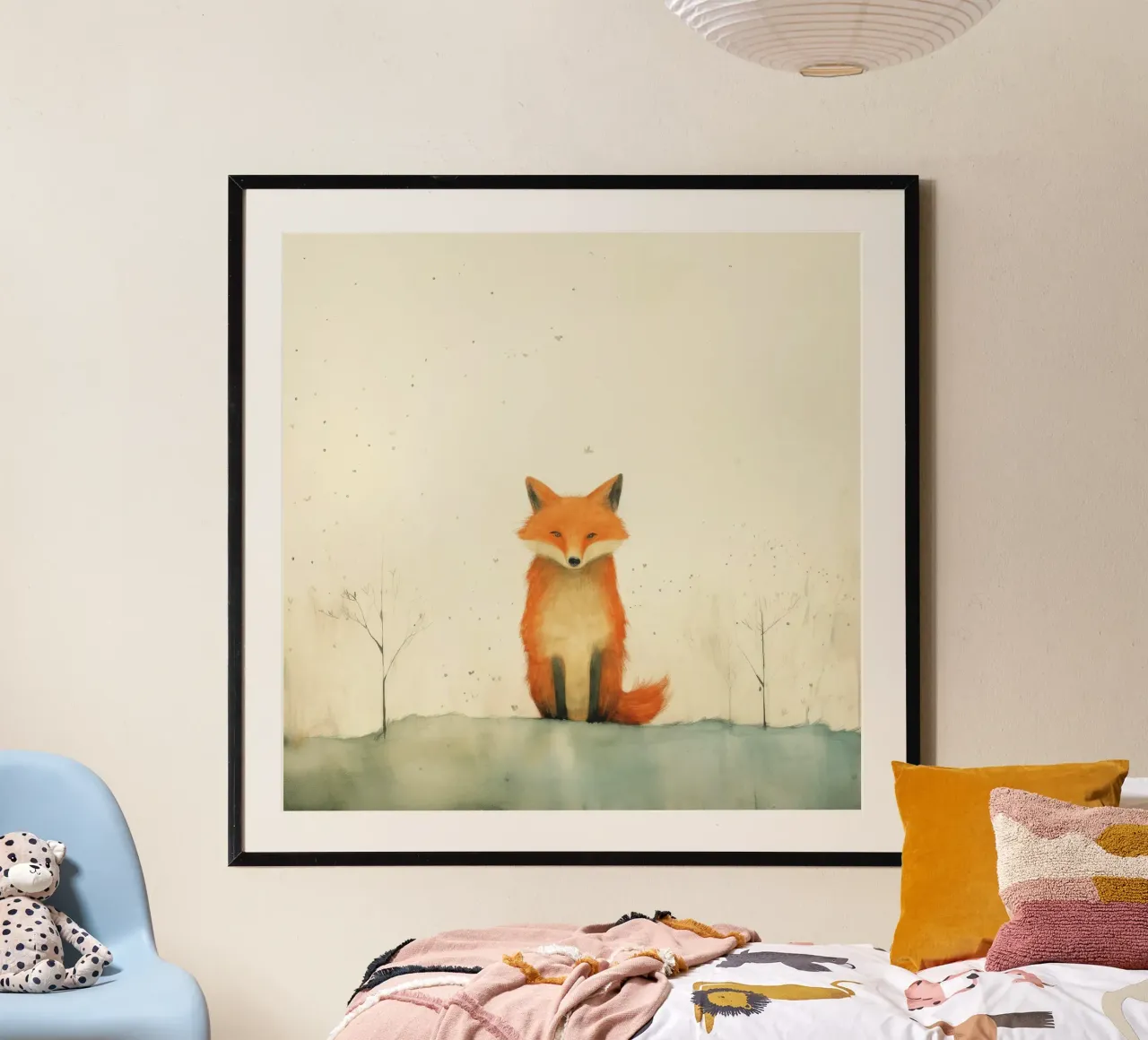 Volpe minima 4 poster da Minimal Animal Art