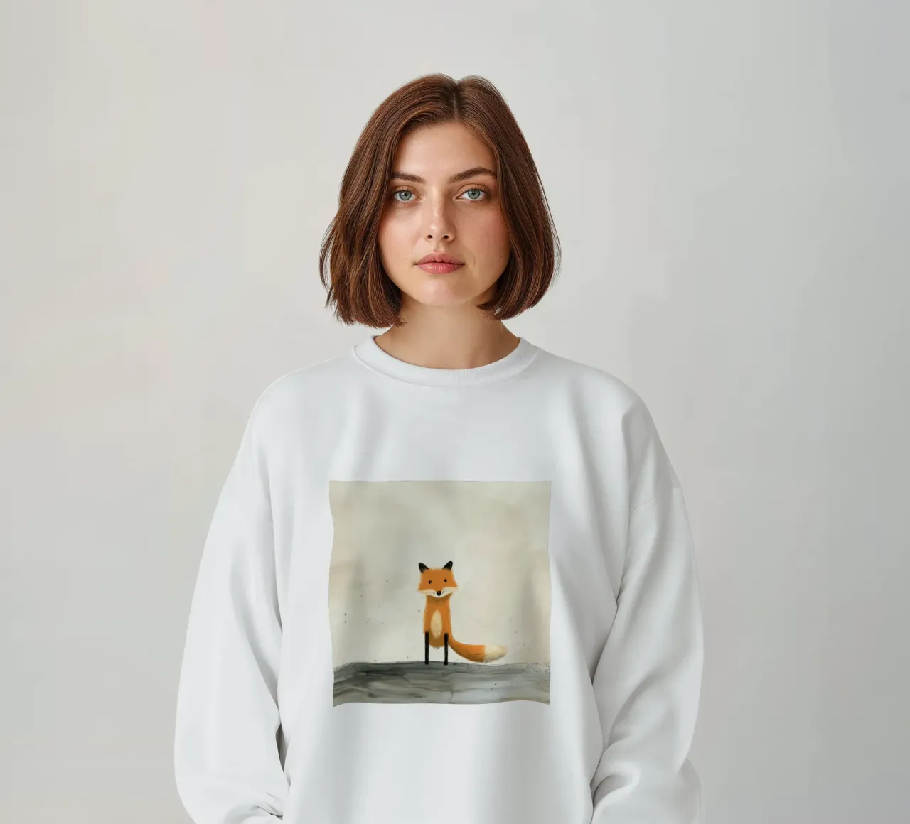 Minimal Fox 1 sweatshirt by Minimal Animal Art