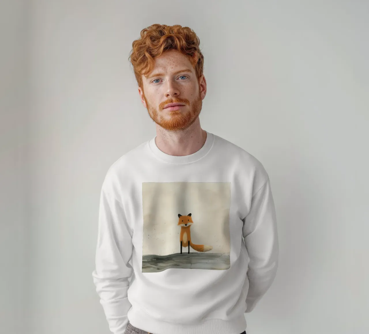 Minimal Fox 1 sweatshirt by Minimal Animal Art