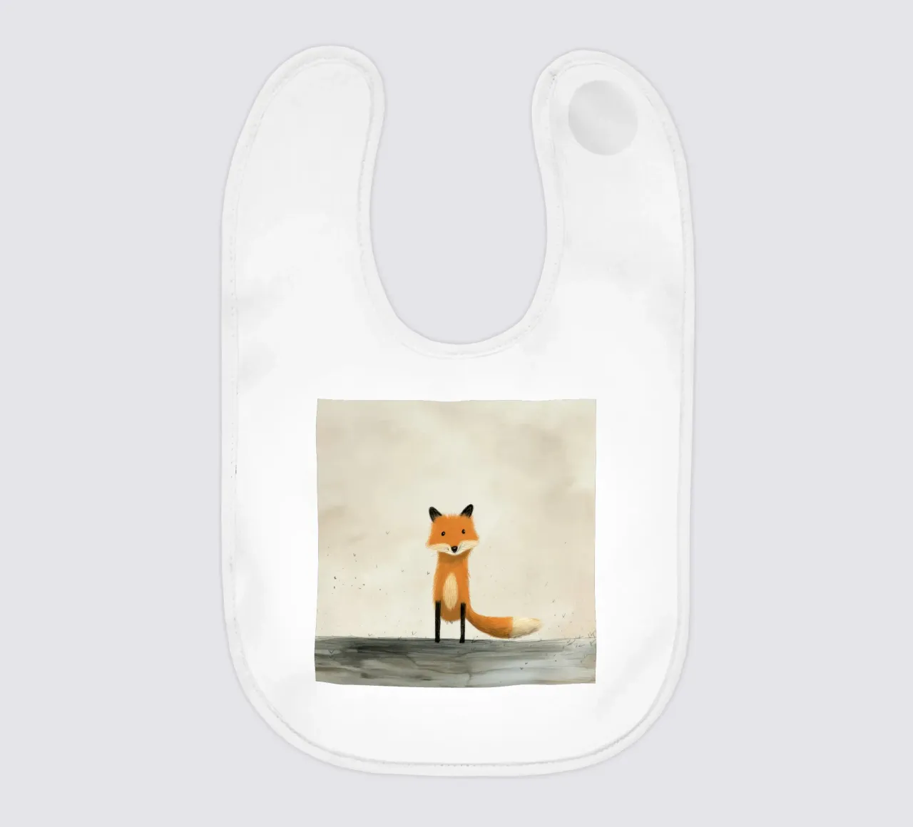 Zorro mínimo 1 babero de Minimal Animal Art