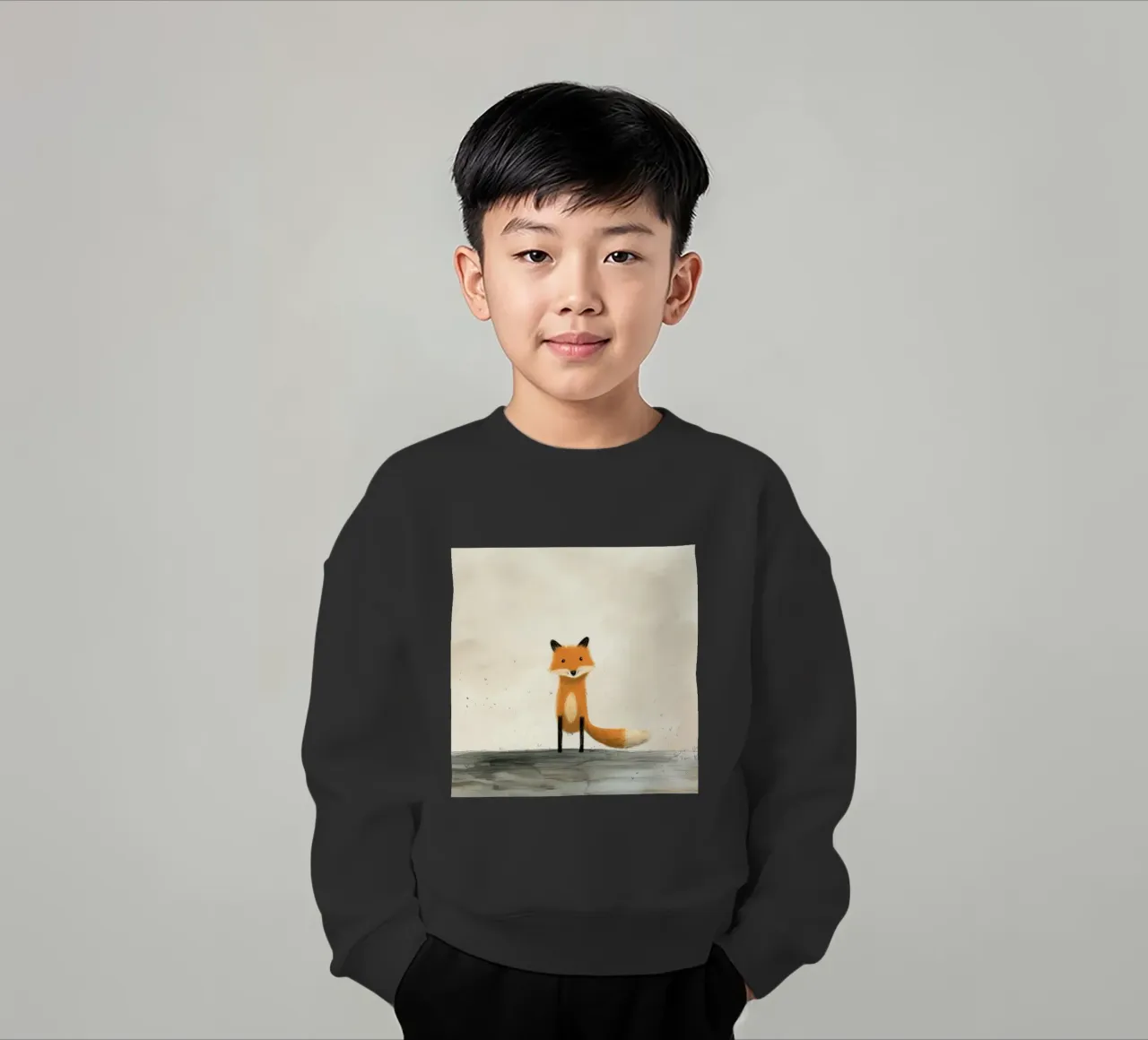 Volpe minima 1 felpa bambino da Minimal Animal Art