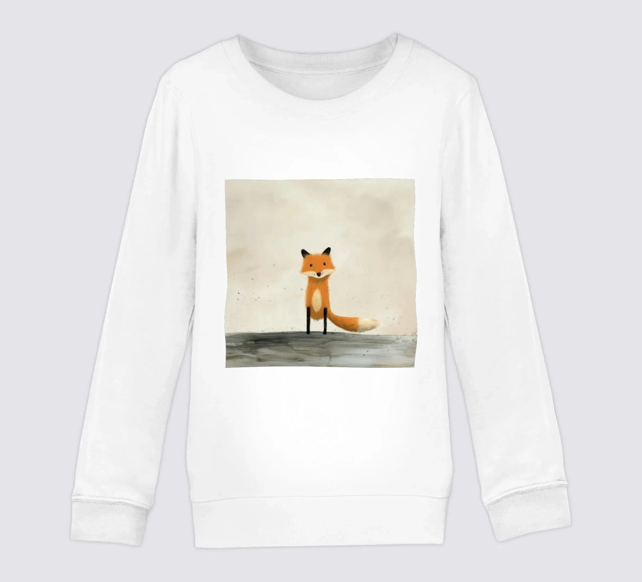 Volpe minima 1 felpa bambino da Minimal Animal Art