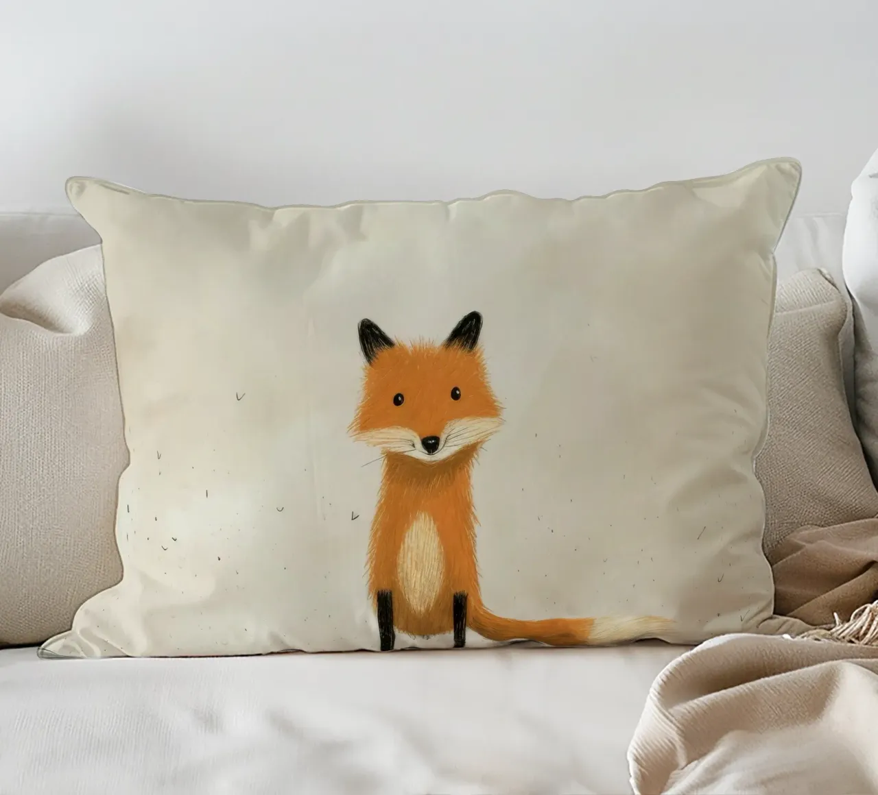 Volpe minima 1 cuscino da Minimal Animal Art
