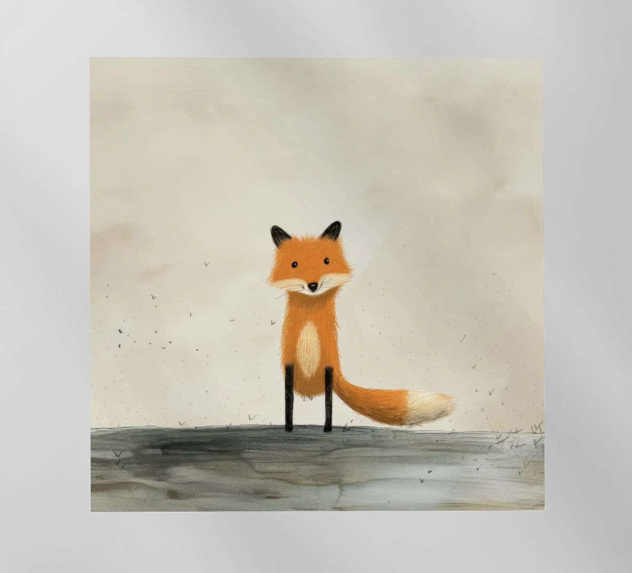 Volpe minima 1 pellicola backlit da Minimal Animal Art