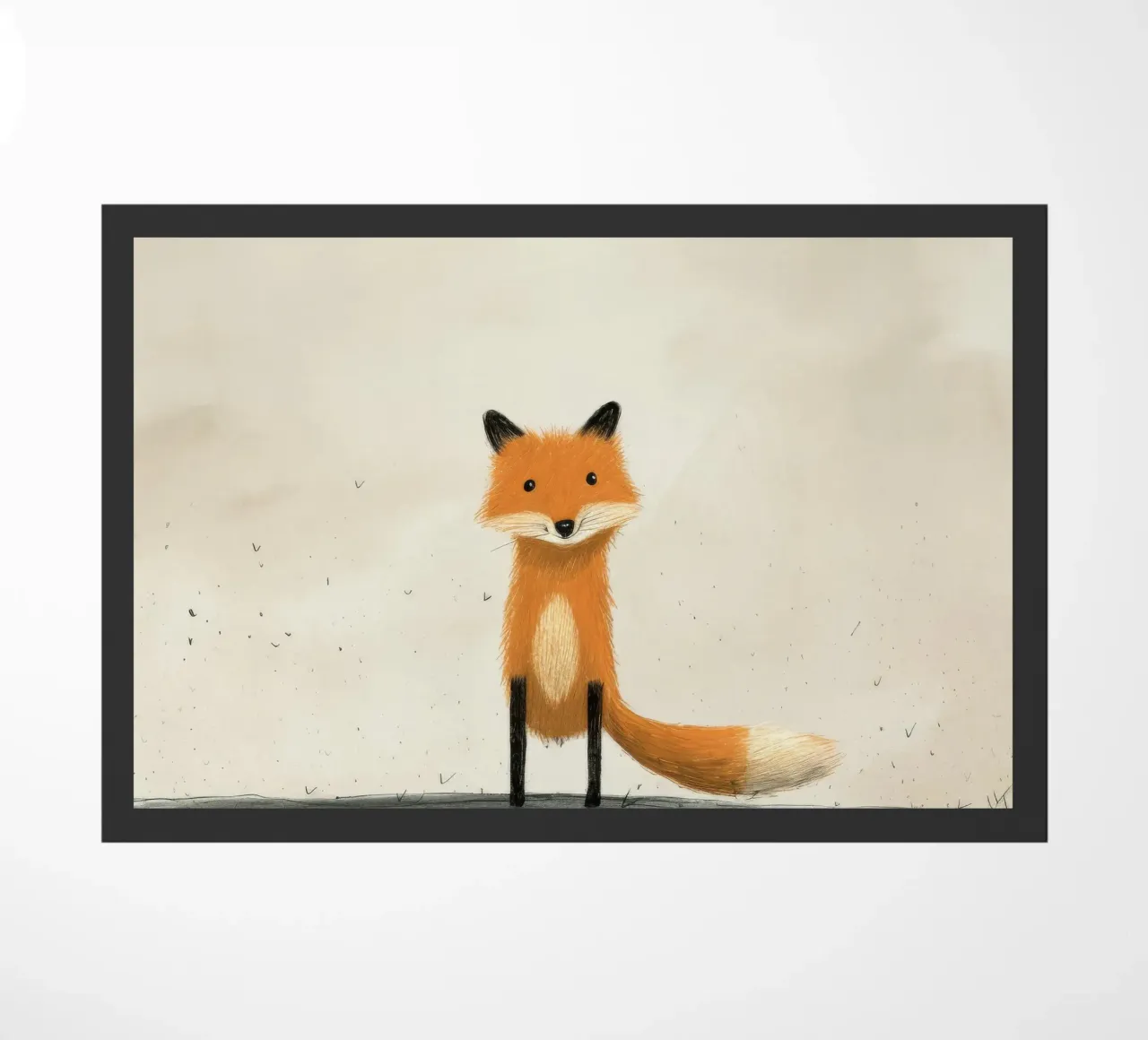 Minimal Fox 1 doormat by Minimal Animal Art