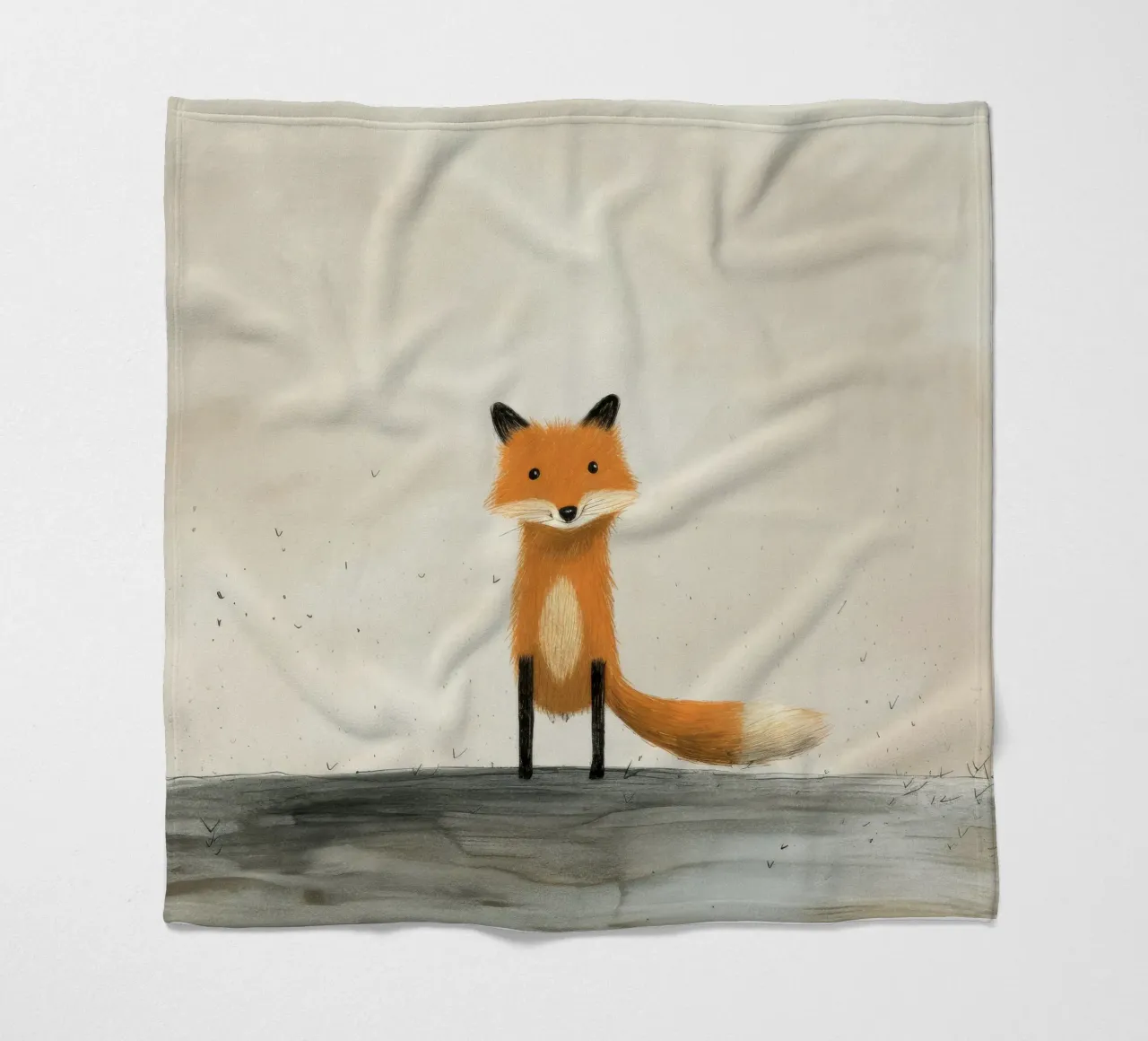 Volpe minima 1 coperta in pile da Minimal Animal Art