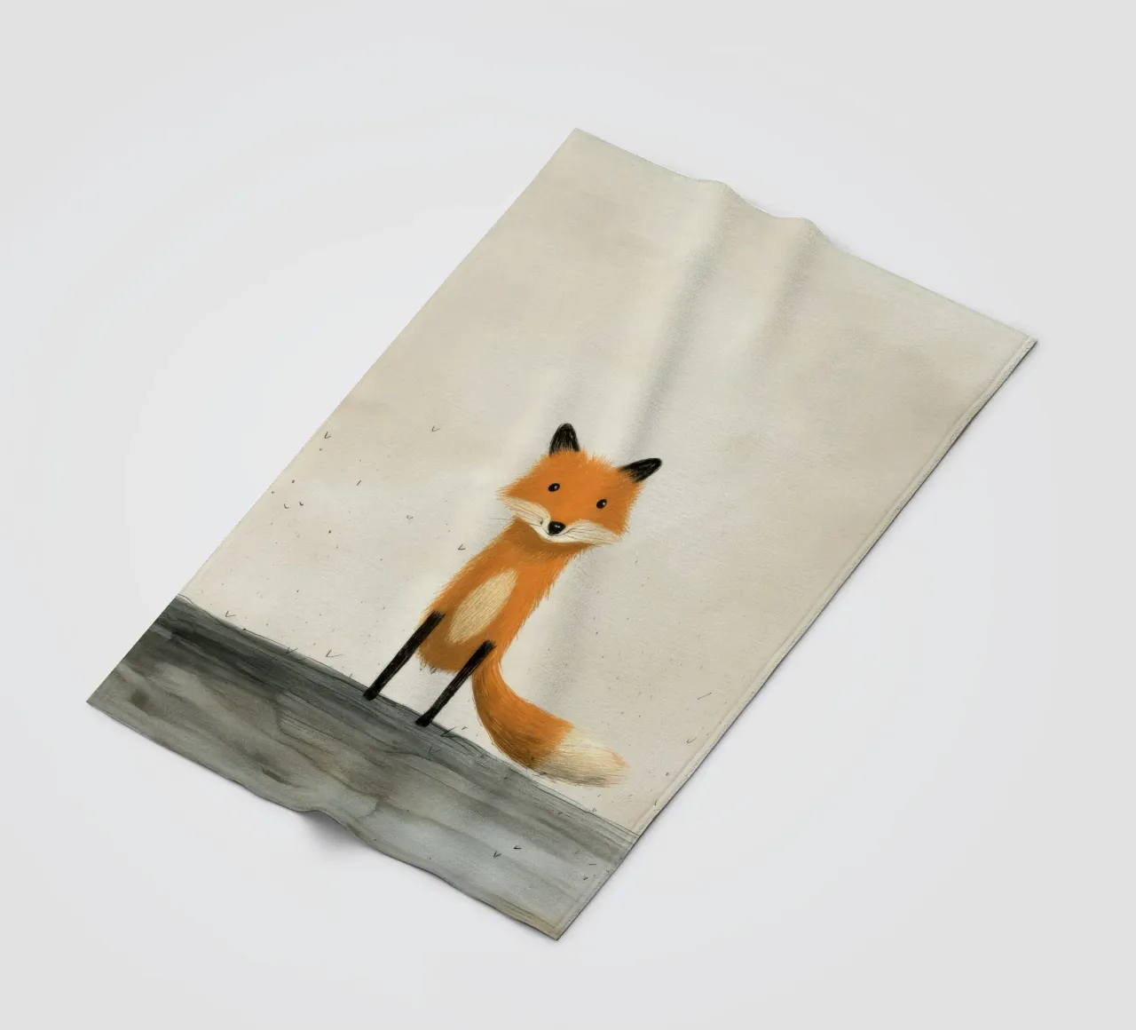 Volpe minima 1 coperta in pile da Minimal Animal Art