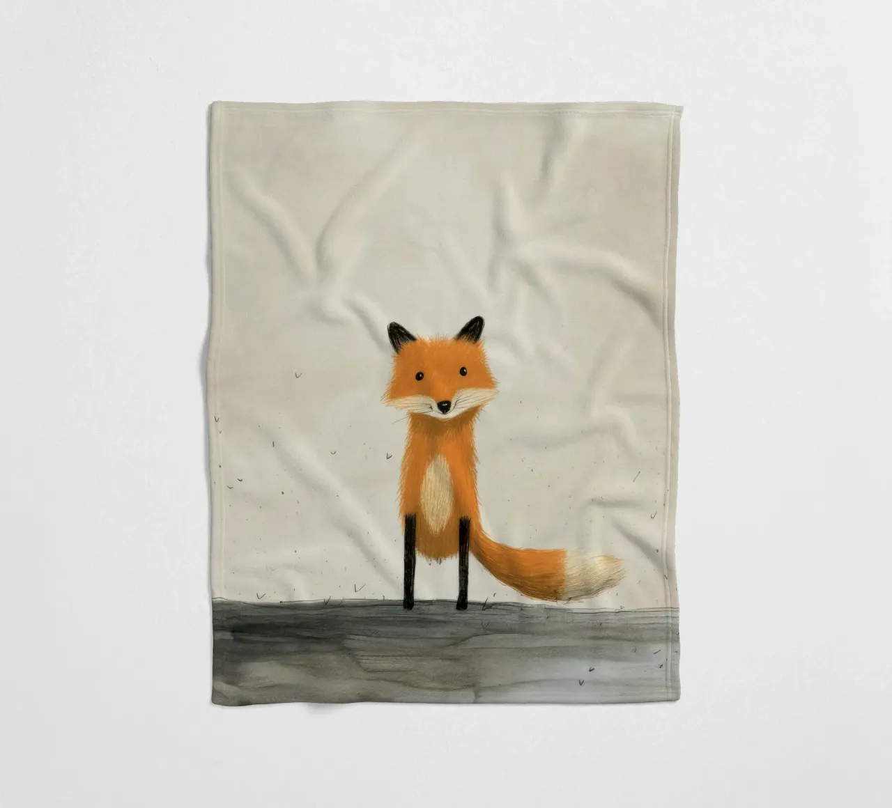 Volpe minima 1 coperta in pile da Minimal Animal Art