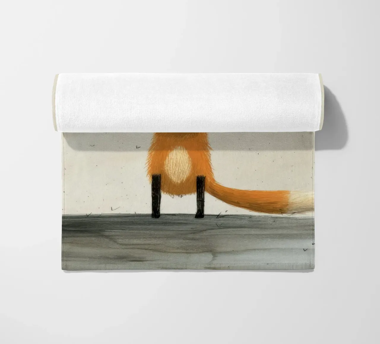 Zorro mínimo 1 toalla de playa de Minimal Animal Art