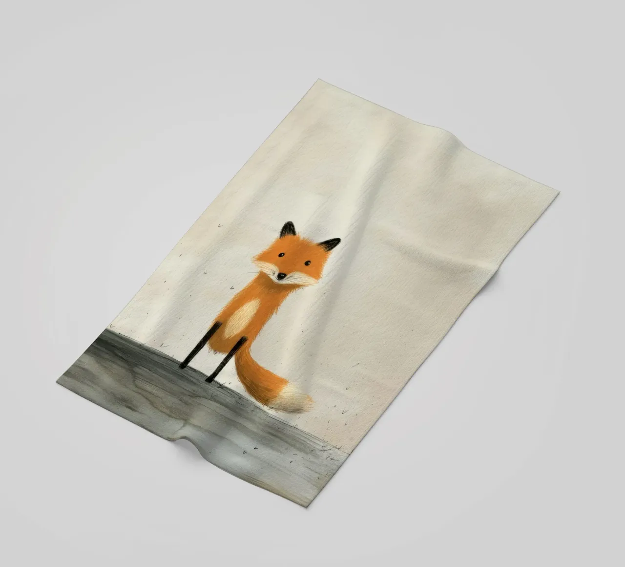 Minimo Fox telo mare da Minimal Animal Art