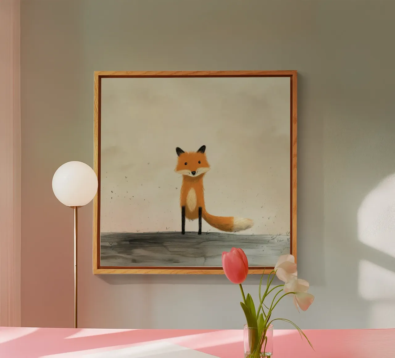 Fox minimal plexiglas de Minimal Animal Art